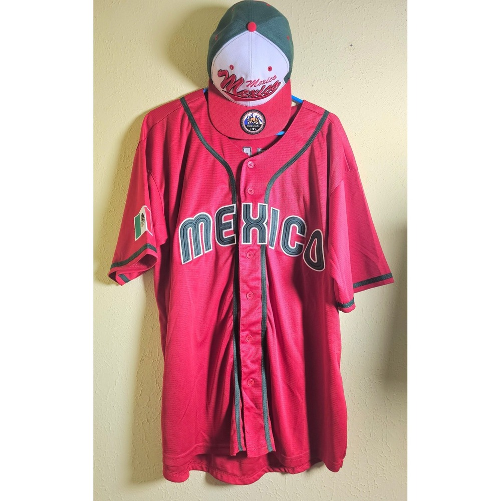 Red-Mexico World Baseball Classics Jersey-#56-WITH Matching Hat